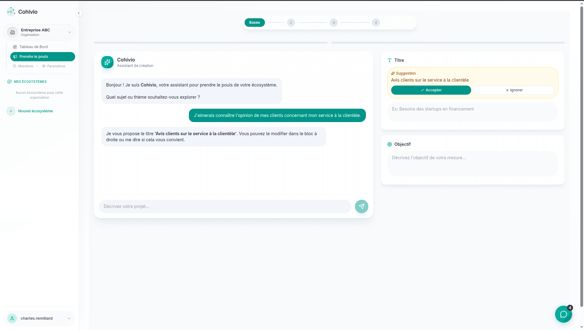 L'assistant IA vous aide à définir votre mesure
